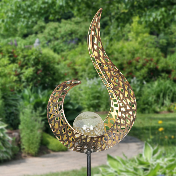 Exhart Solar Metal Filigree Open Flame Torch Garden Stake, 6.5 by 35.5 Inches & Reviews Wayfair